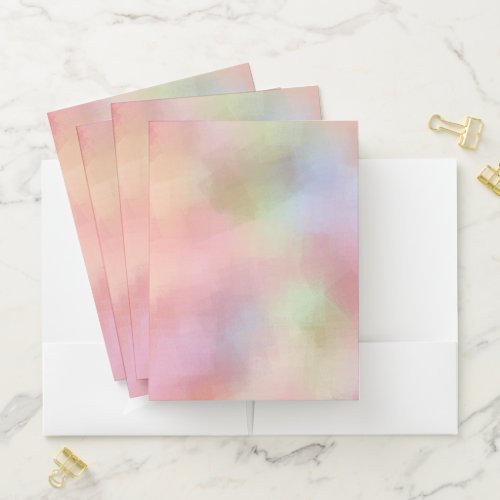 Trendy Pastel Colors Pink Red Yellow Blue Green Pocket Folder