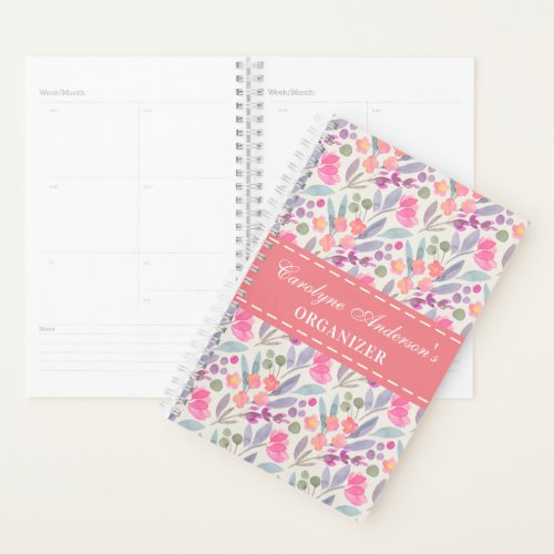 Trendy Pastel Flowers Chic Floral Planner