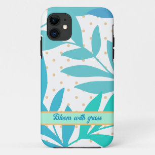 Trendy pastel leaves iPhone Case