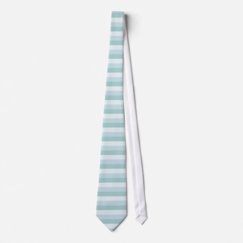 Trendy Pastel Light Blue Green Striped Template Neck Tie