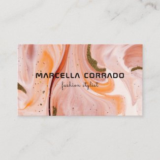 Trendy Pastel Marble Agate Gold Fashion Stylist Business Card