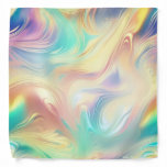 Trendy pastel Pink Blue yellow abstract waves Bandana