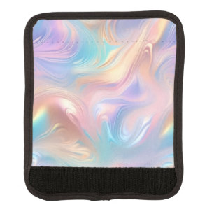 Trendy pastel Pink Blue yellow abstract waves Luggage Handle Wrap