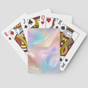 Trendy pastel Pink Blue yellow abstract waves Poker Cards