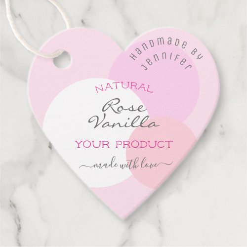 Trendy Pastel Pink Colors Custom Text Chic Hanging Favor Tags