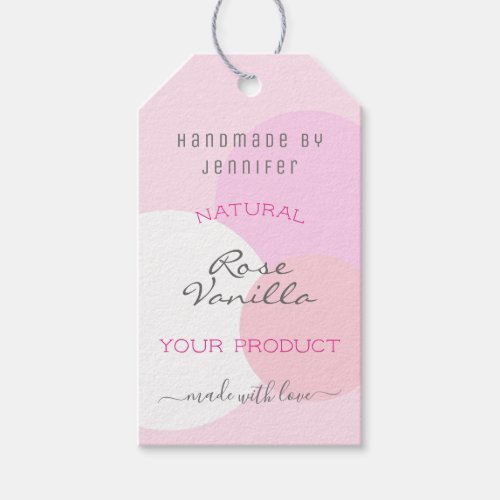 Trendy Pastel Pink Colors Custom Text Chic Hanging Gift Tags