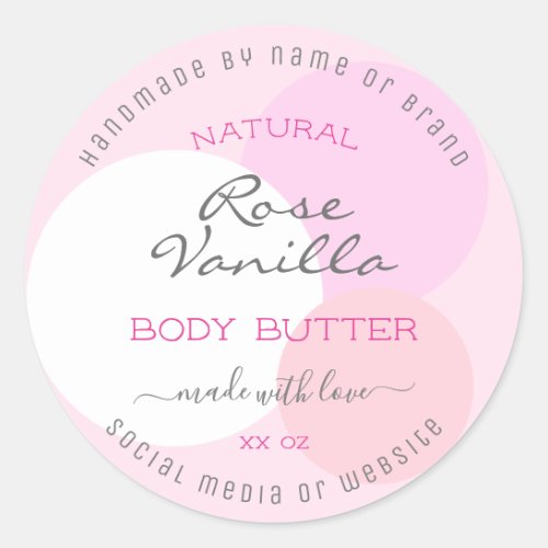 Trendy Pastel Pink Colors Product Packaging Labels