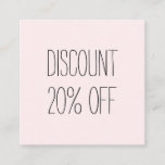 Trendy Pastel Pink Minimalist Modern Discount Card at Zazzle