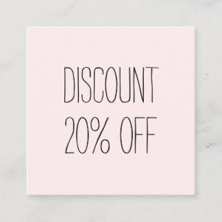 Trendy pastel pink minimalist modern discount card