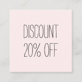 Trendy Pastel Pink Minimalist Modern Discount Card by TheBusinesscardShop at Zazzle