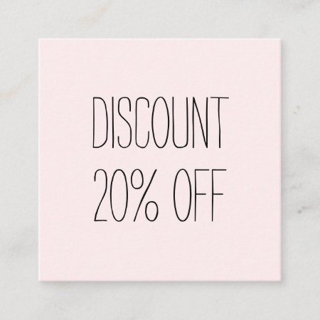 Trendy Pastel Pink Minimalist Modern Discount Card