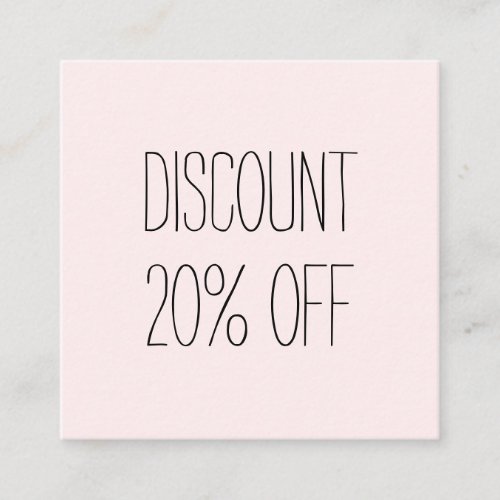 Trendy pastel pink minimalist modern discount card