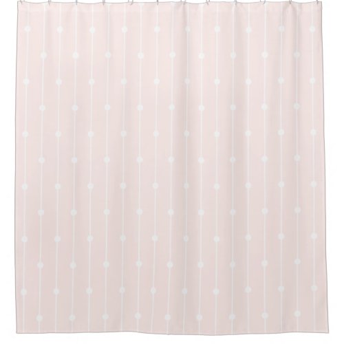 Trendy Pastel Pink striped and dotted modern Shower Curtain