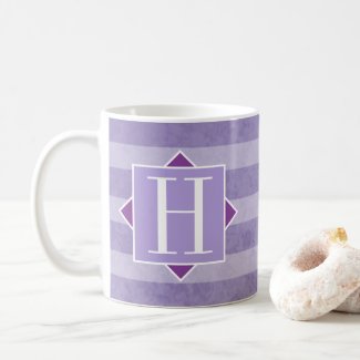 Trendy Pastel Purple Modern Monogram Coffee Mug