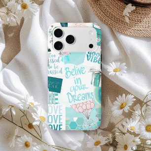 Trendy Pastel Teal Self Love Affirmation Quote iPhone 17 Pro Max Case