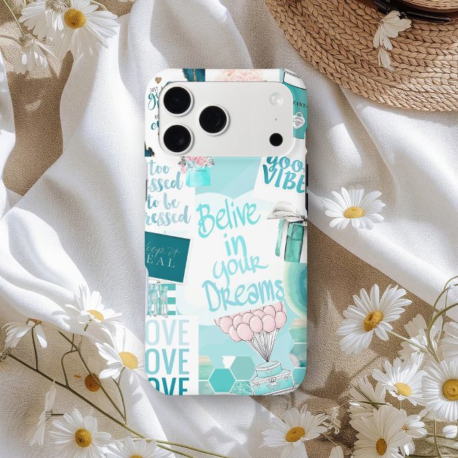 Trendy Pastel Teal Self Love Affirmation Quote Case-Mate iPhone Case (Creator Uploaded)