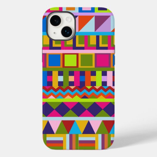Trendy patchwork pattterns Case_Mate iPhone 14 plus case