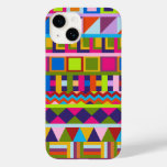 Trendy patchwork pattterns Case-Mate iPhone 14 case