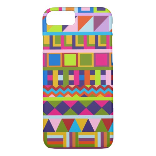 Trendy patchwork pattterns iPhone 87 case
