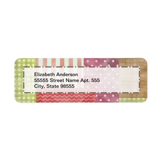 Trendy Patchwork Quilt Label (Front)