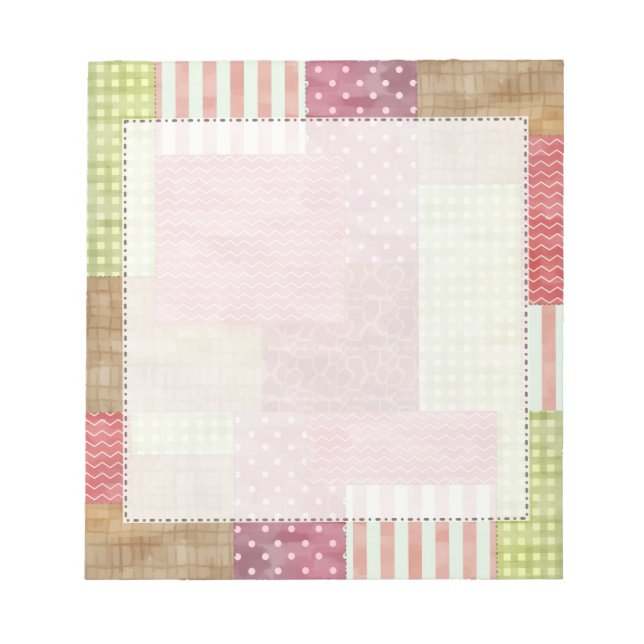 Trendy Patchwork Quilt Notepad (Front)