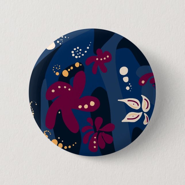 Trendy Pattern accessories, abstract blue pink Pinback Button (Front)