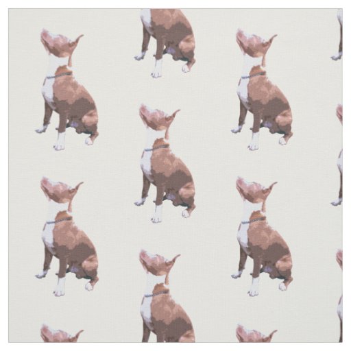 Trendy pattern brown and white Pit Bull dog Fabric