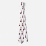 Trendy pattern brown and white Pit Bull dog Tie