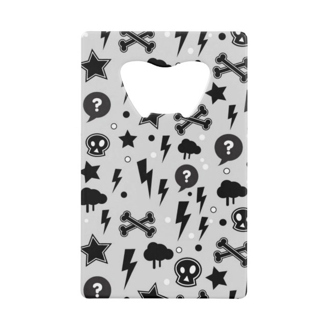 Trendy pattern credit card bottle opener (Front)