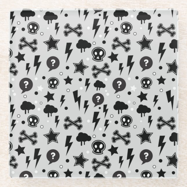 Trendy pattern glass coaster (Front)