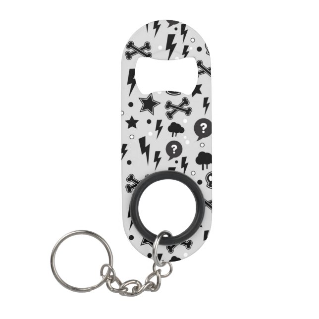 Trendy pattern keychain bottle opener (Front)