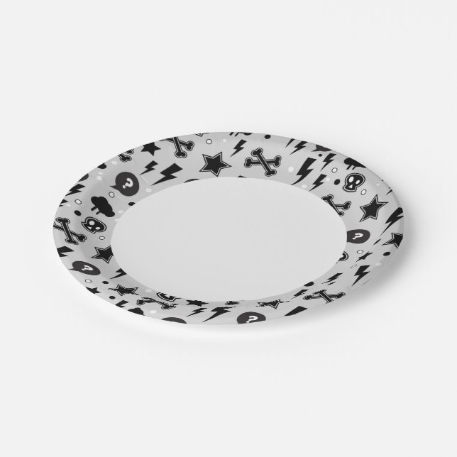 Trendy pattern paper plates (Angled)