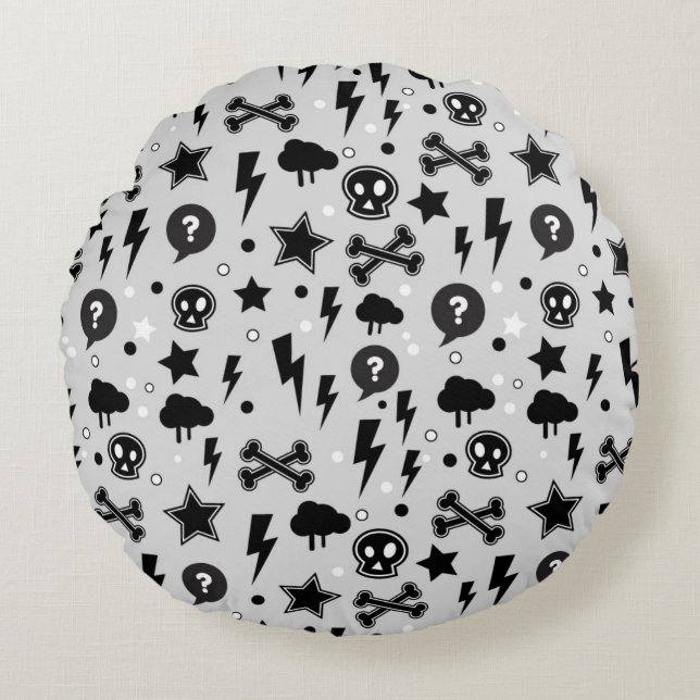 Trendy pattern round pillow (Front)