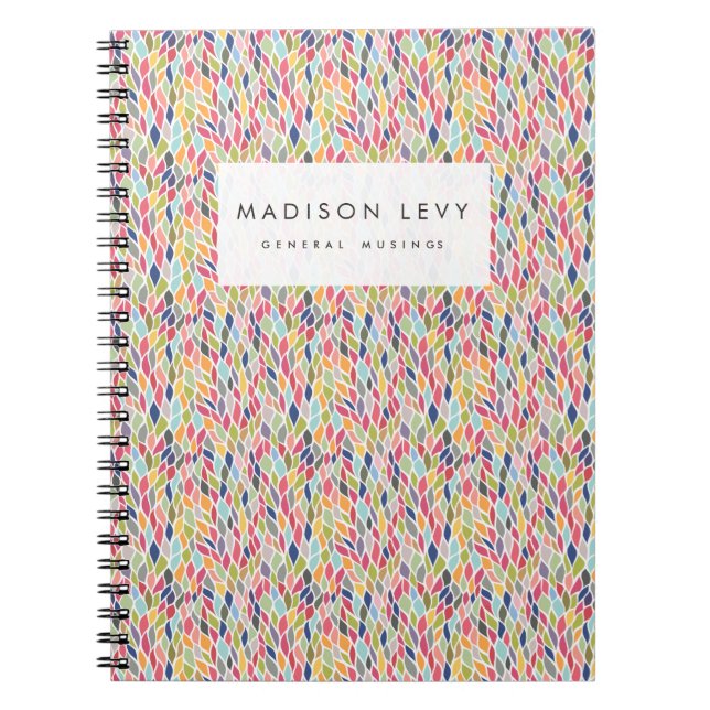 Trendy Patterned Personalized Journal Notebook (Front)