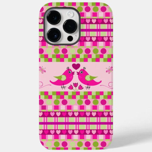 Trendy Patterns and Love Birds Case_Mate iPhone 14 Pro Max Case