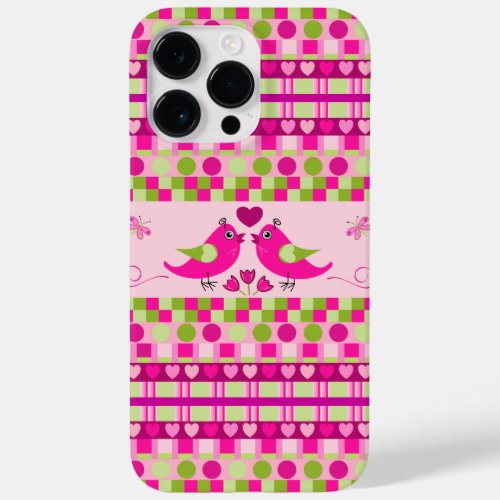 Trendy Patterns and Love Birds Case_Mate iPhone 14 Pro Max Case