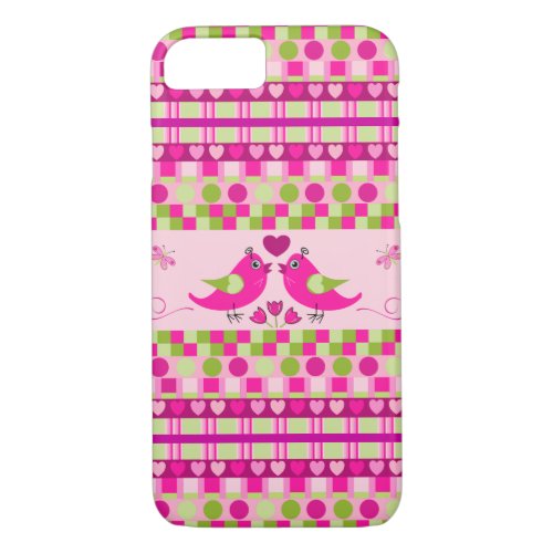 Trendy Patterns and Love Birds iPhone 87 Case