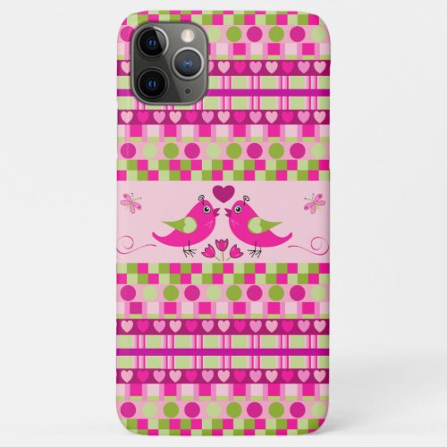 Trendy Patterns and Love Birds iPhone 11 Pro Max Case