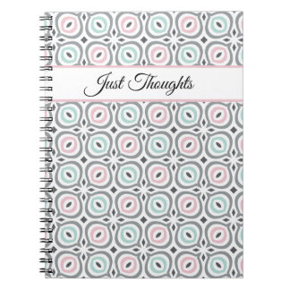 Trendy patterns of pastel gray, pink and blue  notebook
