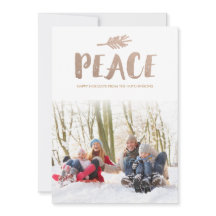 Trendy Peace Holiday Photo Cards