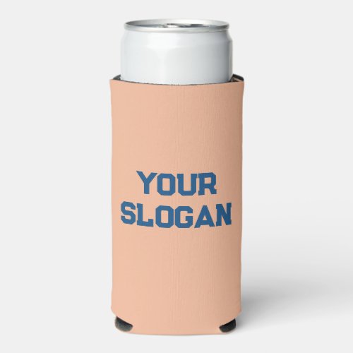 Trendy Peach and Blue Colors Minimal Personalized Seltzer Can Cooler