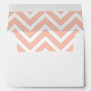 Trendy Peach Chevron Wedding Envelope