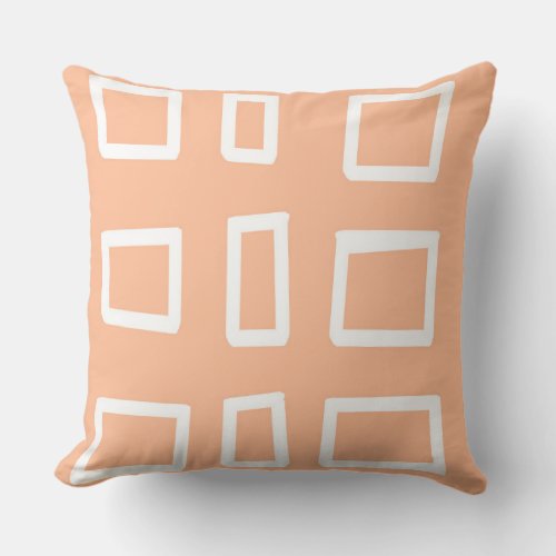 Trendy Peach Fuzz Color Of The Year Abstract Art Throw Pillow