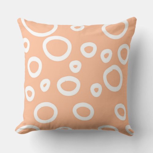 Trendy Peach Fuzz Color Of The Year Modern Art Throw Pillow