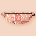 Trendy Peach Modern Floral Pattern Monogram Travel Fanny Pack<br><div class="desc">Fresh fanny pack design features a colorful floral pattern in trendy peach and coordinating orange with white accents.   A stylish template on the front pocket allows for customization with one or two initials.  Contact me by Zazzle message with questions or custom color requests.</div>
