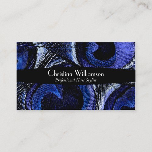 Trendy Peacock Feathers Business Card Templates