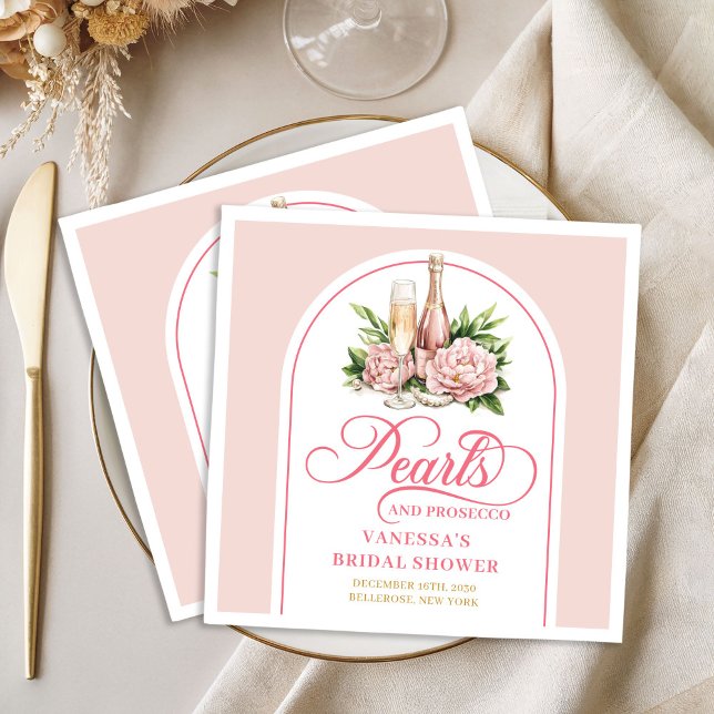 Trendy pearls and prosecco napkins custom name (Trendy pearls and prosecco napkins custom name

)