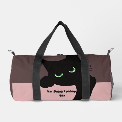Trendy Peeking Black Cat Monogram Duffle Bag