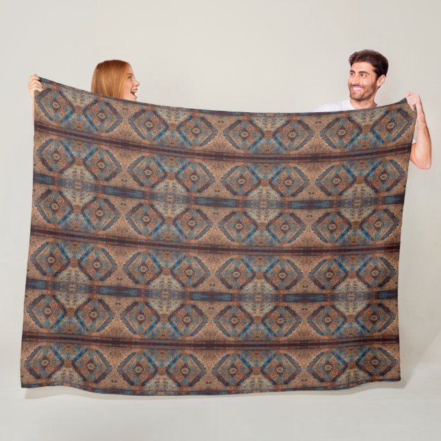 Trendy Persian Beautiful Old Pattern Collection Fleece Blanket (In Situ)