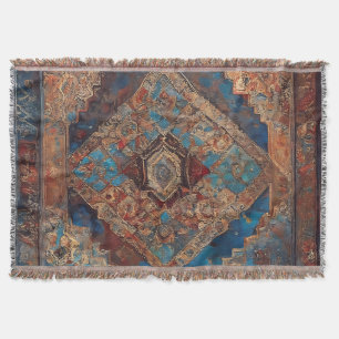 Trendy Persian Beautiful Old Pattern Collection Throw Blanket